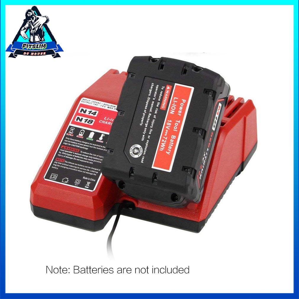 14V 18V Power Tool Lithium Battery Charger Replacement For Milwaukee M18