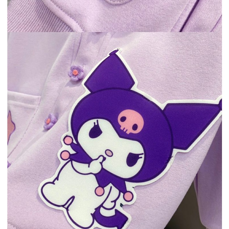 Áo Khoác Thời Trang Xuân Thu 2023 Kích Thước Vừa Và Lớn In Họa Tiết Hoạt Hình kuromi Dễ Thương Cho Bé Gái