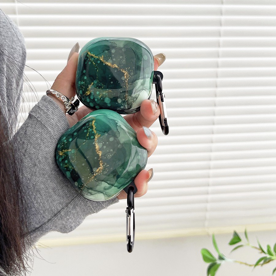 Vỏ Bảo Vệ Hộp Sạc Tai Nghe samsung galaxy buds2 pro / buds live / buds pro 2pro Bằng Silicon Họa Tiết Vân Đá Hoa Sang Trọng