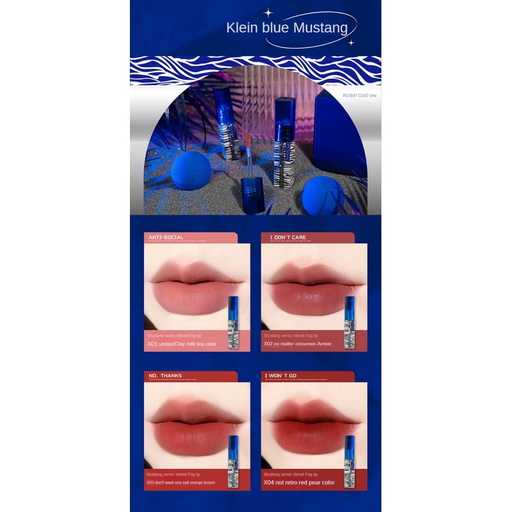 Fomomy Mustang nhung sương mù môi men nhung sương mù da bền môi men