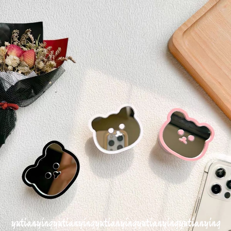 Thời Trang Giá Đỡ Điện Thoại Dạng Nhẫn Đeo Tay Hình Gấu / Mèo Đáng Yêu