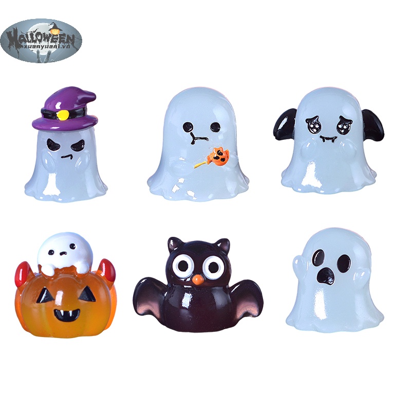 Set 6 Tượng Cú Dạ Quang Trang Trí halloween vn