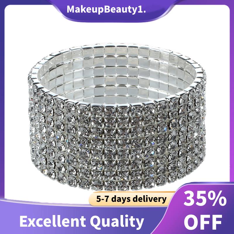 Vòng Tay Cô Dâu Co Giãn 8 Hàng Đính Đá 28Mm