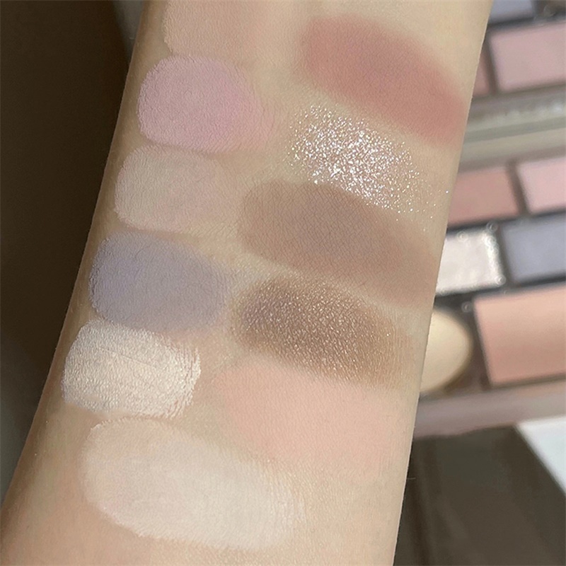 Bảng Phấn Mắt 10 Màu Sắc Hiệu Ứng Lì / Ánh Nhũ Trang Điểm Bắt Sáng