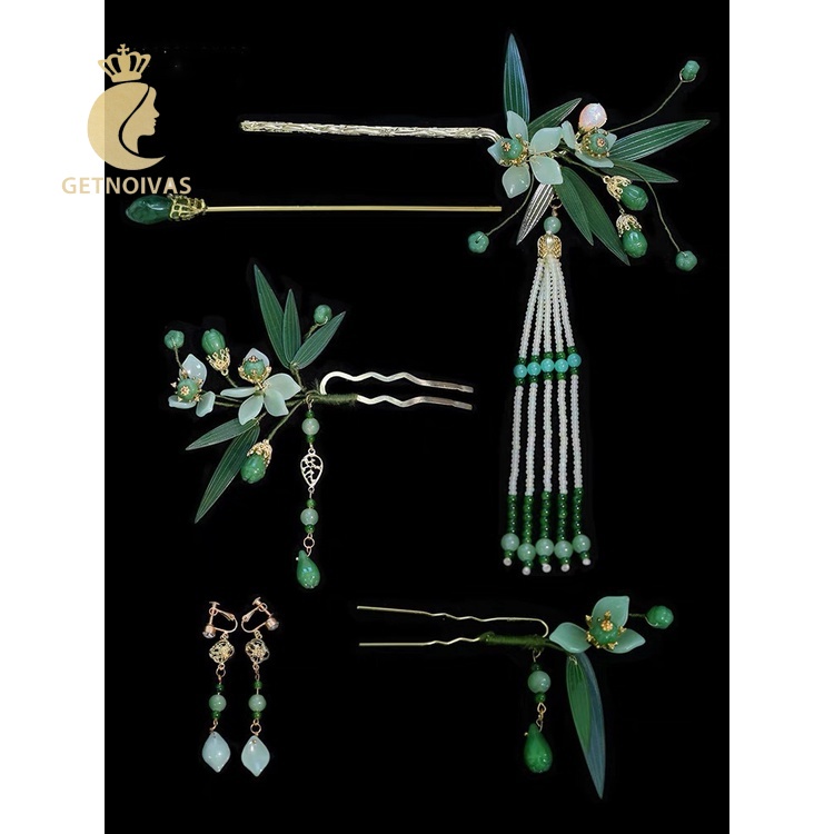 Xiuhe Trâm Cài Tóc Lá Tre Mặt Sườn Xám