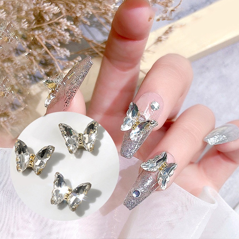 UR Sugar Set 5 Phụ Kiện Đính Trang Trí Móng Tay Hình Bướm Xinh Xắn