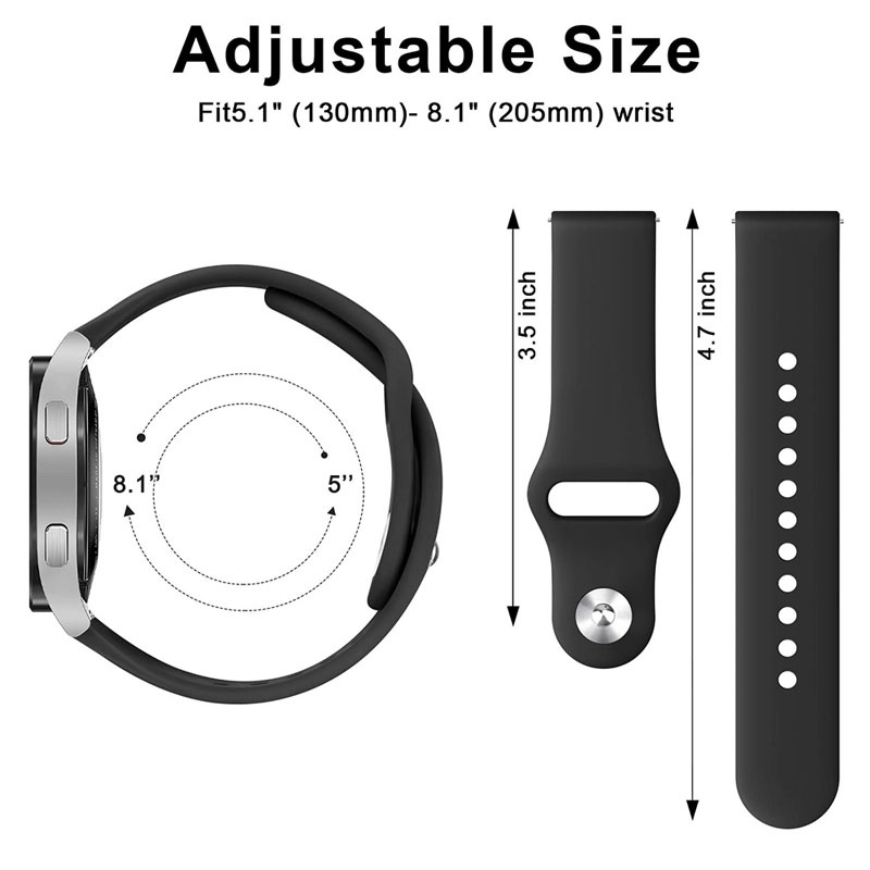 Silicone Dây Đeo Silicon Thay Thế Cho Đồng Hồ Thông Minh samsung galaxy watch 6 5 4 classic pro 47mm 43mm 45mm 44mm 40mm gts huawei gt 2 / pro