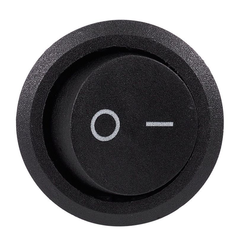 Set 5 Công Tắc on / off Hình Tròn ac 6a / 250v 10a / 125v Màu Đen