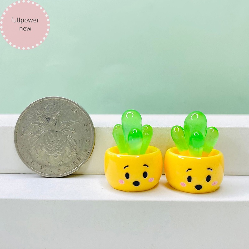 Fullpowernew Chậu Cây Nhựa Phát Quang mini Trang Trí Nội Thất Nhà Búp Bê vn