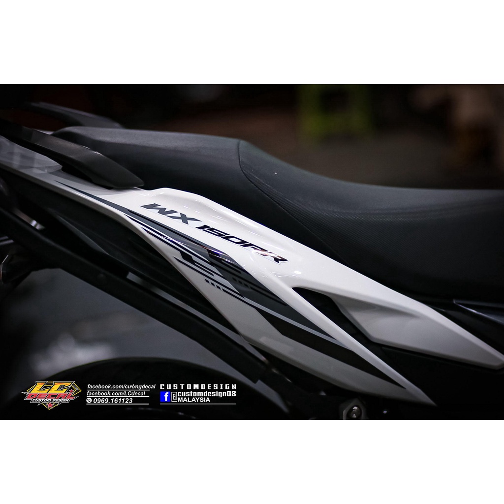 Tem rời Winner X trắng - mẫu sọc xám đen WX 150rr siêu hot 2023