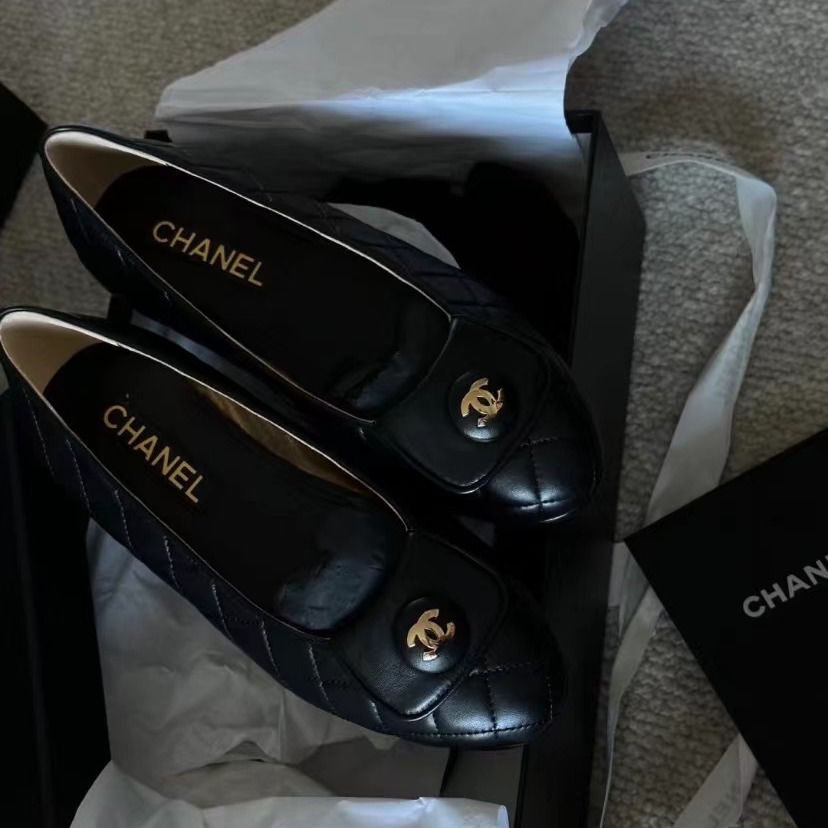 Giày Búp Bê Đế Bằng Đính Đá Phối Khóa Kim Loại Thời Trang retro 2023 Cho Nữ