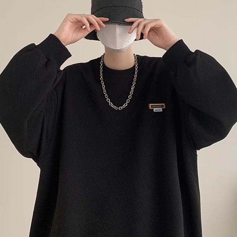 Áo sweater mã waffle nam nữ unisex dài tay phong cách hàn quốc  trẻ trung chất nỉ bông đẹp  cổ tròn tay dài in shin thời trang mùa thu cho nam và nữ