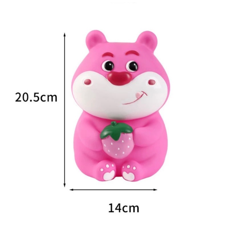 Tượng Tô Màu Gấu Ôm Dâu dễ thương size lớn