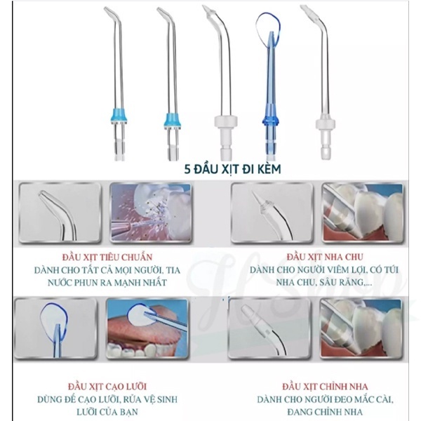 Máy tăm nước H2OFloss HF6 , HF-9P  Lỗi 1 đổi 1, Bảo hành 12 tháng đổi mới , có túi đựng
