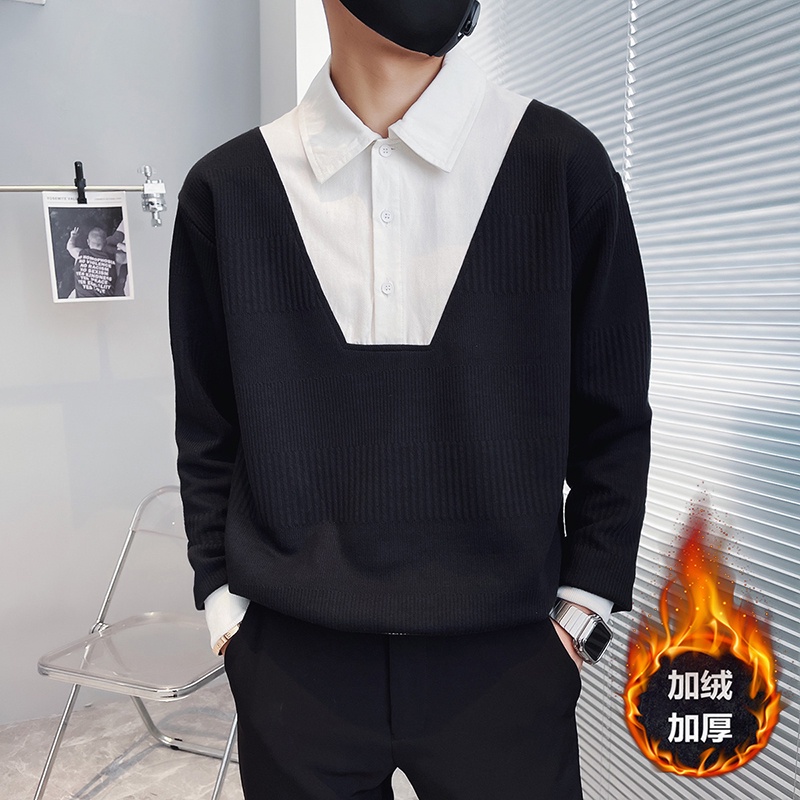 Áo Thun polo Dệt Kim Thời Trang Xuân Thu Cao Cấp Cho Nam