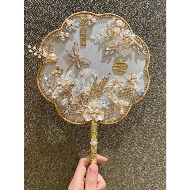 Quạt Cầm Tay handmade Phong Cách Trung Hoa Cho Đám Cưới / Sinh Nhật