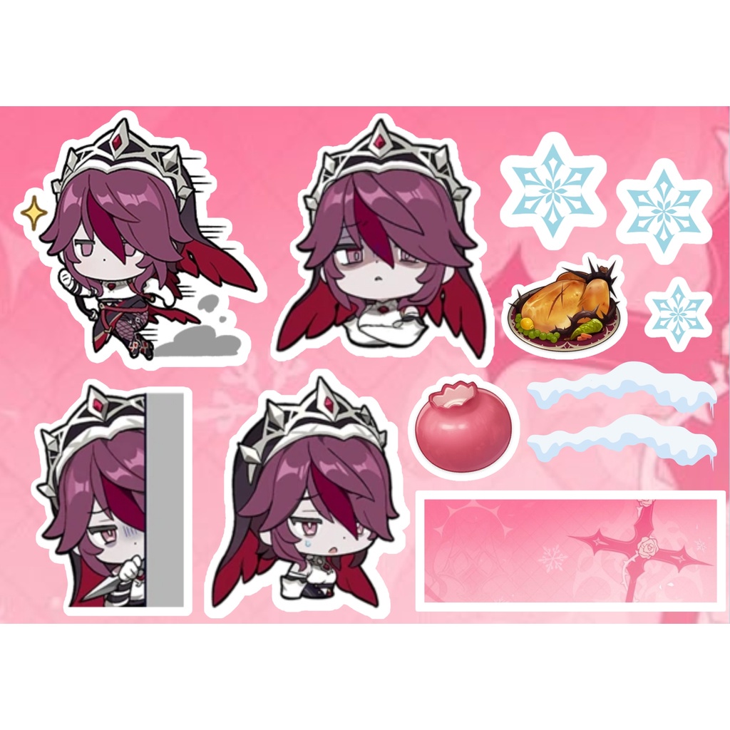 MINI STICKER PACK 🔔  Sticker Pack Genshin Impact A6- Cắt Sẵn - Màng Cán Chống Nước - Keo Dán Sẵn