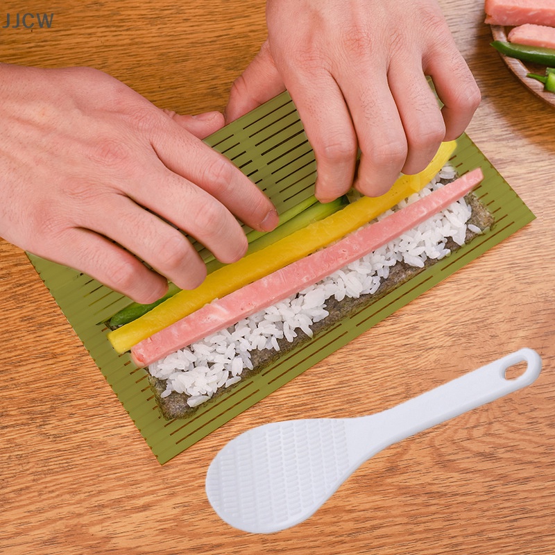 Thảm Cuộn sushi Bằng Nhựa Màu Xanh Lá Cây Lớn diy Cho Nhà Bếp qqw