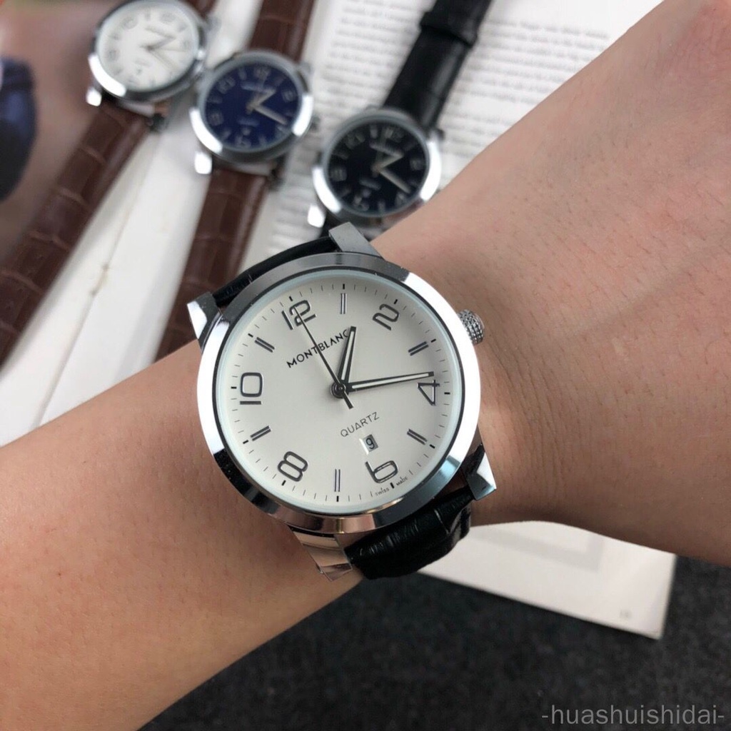 Đồng Hồ Đeo Tay Thạch Anh Có Lịch Dây Da Thời Trang Cho Nam