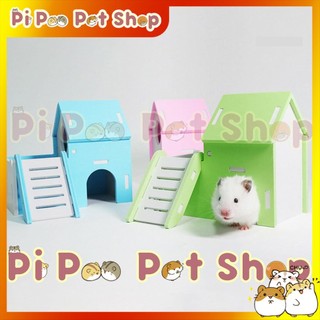 Nhà gỗ cho Hamster - Nhà 2 tầng lắp ghép