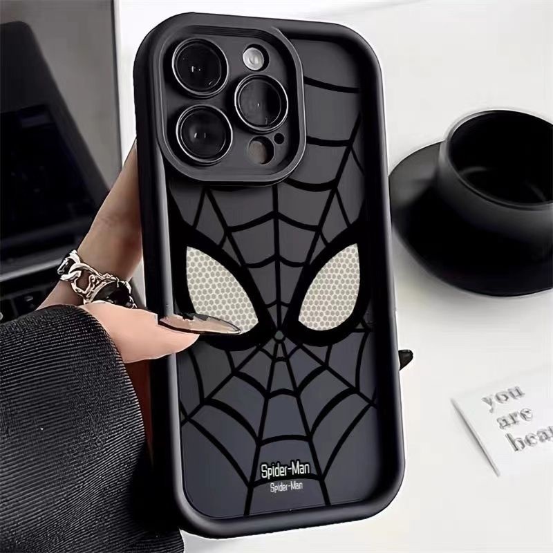 Ôp Điện Thoại Silicon Dẻo Họa Tiết Mặt Nạ Spiderman Cho iphone 15 11 14 pro max 13 12 mini xs x xr 6s 7 8 plus se 2020 Vỏ