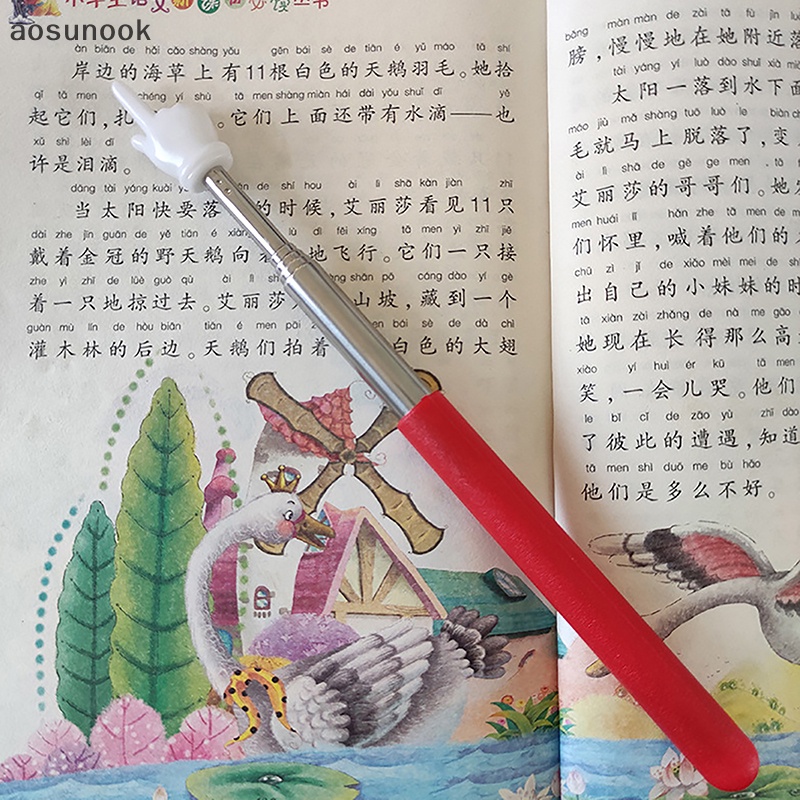 Aosunook Bút Dạy Học Bằng Thép Không Gỉ Có Thể Rút Lại Thiết Kế Ngón Tay Cho Giáo Viên Lớp Học