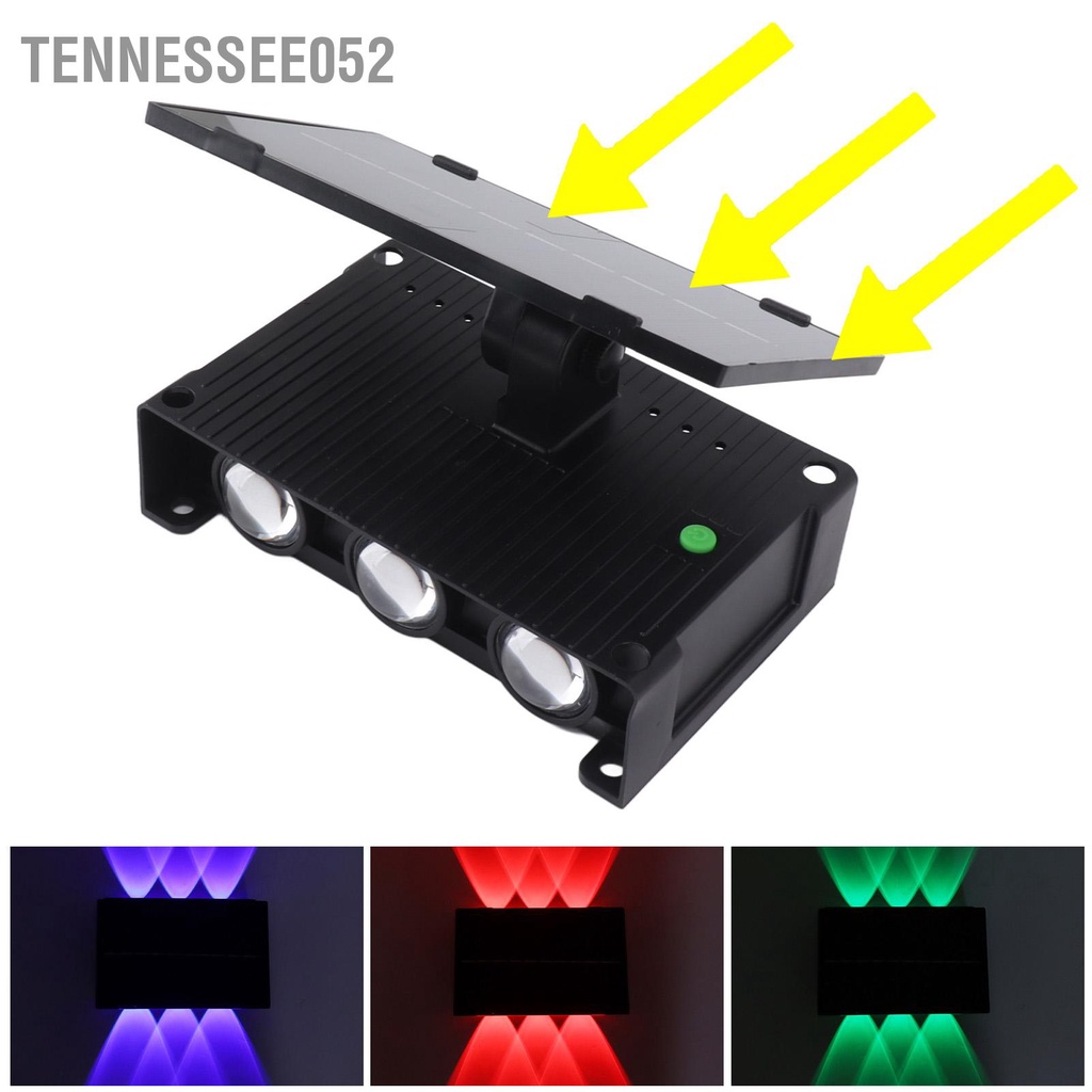 Tennessee052 Đèn năng lượng mặt trời ngoài chống nước 6 bóng đèn LED tường xung quanh cho sân vườn Sân trong thượng
