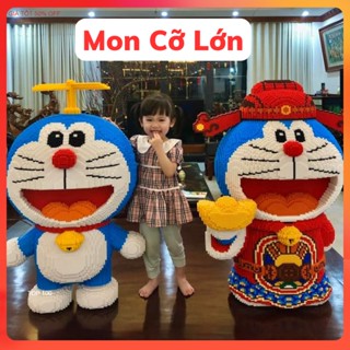 Mô Hình doraemon đầu lân 53cm , thần tài 40-68-91cm, mô hình lắp ráp mèo doraemon rèn tư duy mang lại may mắn và tài lộc