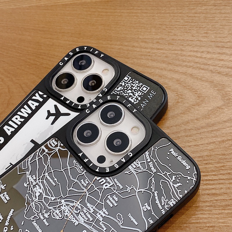 Ốp Điện Thoại Cứng Tráng Gương Hình Vé Máy Bay Cho iphone 15 14 13 12 11 pro max plus