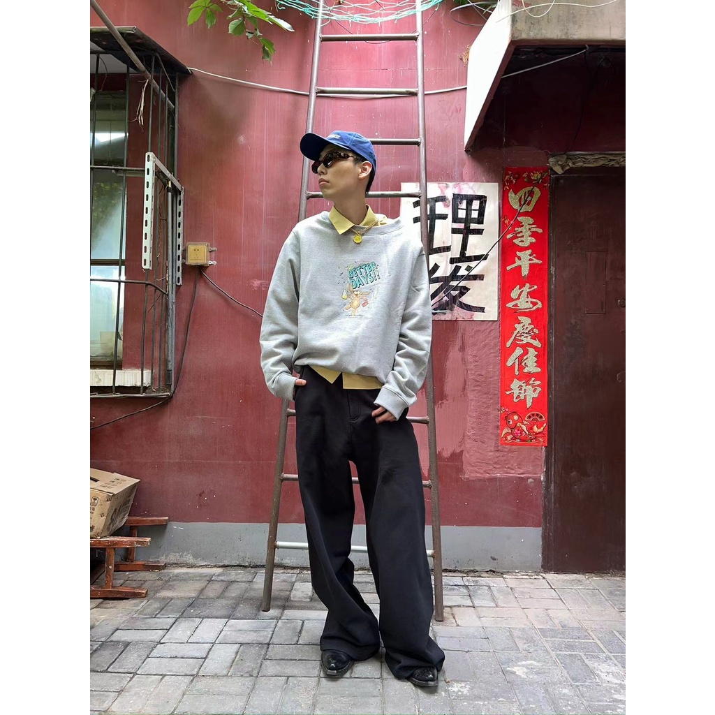 Áo Nỉ Dài Tay Cổ Tròn In Hình Hoa Hồng Thời Trang Thu Đông Mới