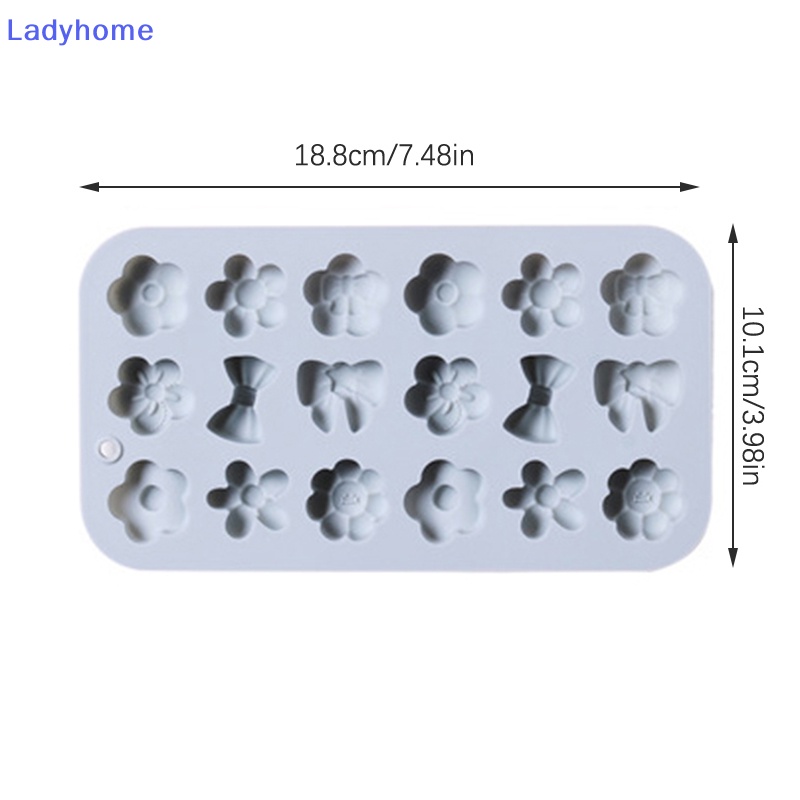 1 Khuôn silicone Làm Bánh 18 Ngăn Hình Nơ & Hoa vn