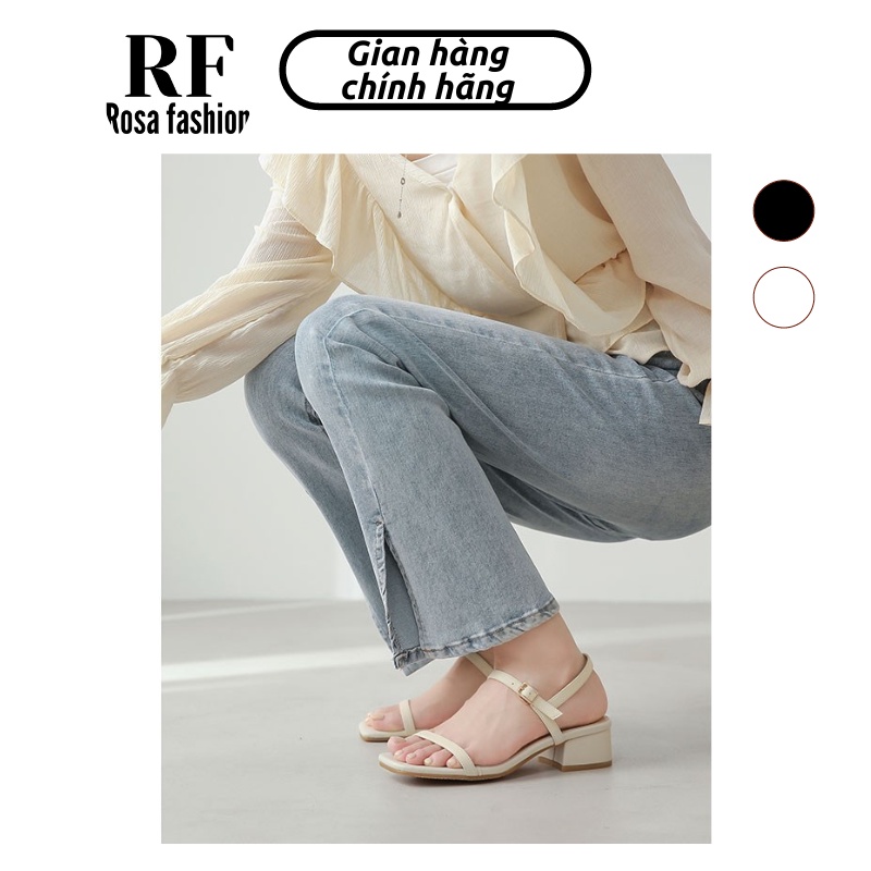 ROSA- Giày Sandal nữ cao gót 3cm quai mảnh gót vuông mũi vuông thời trang - RF.0006