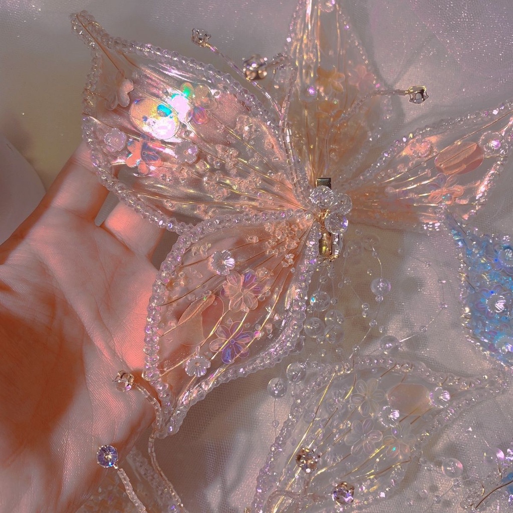 Kẹp Tóc Nơ Đính Cánh Thiên Thần Phong Cách lolita 3d