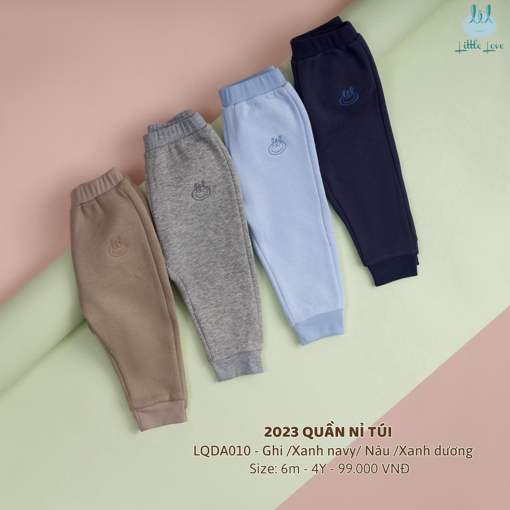 Lillte Love - Quần nỉ bo gấu cho bé trai bé gái từ 6 tháng đến 4 tuổi