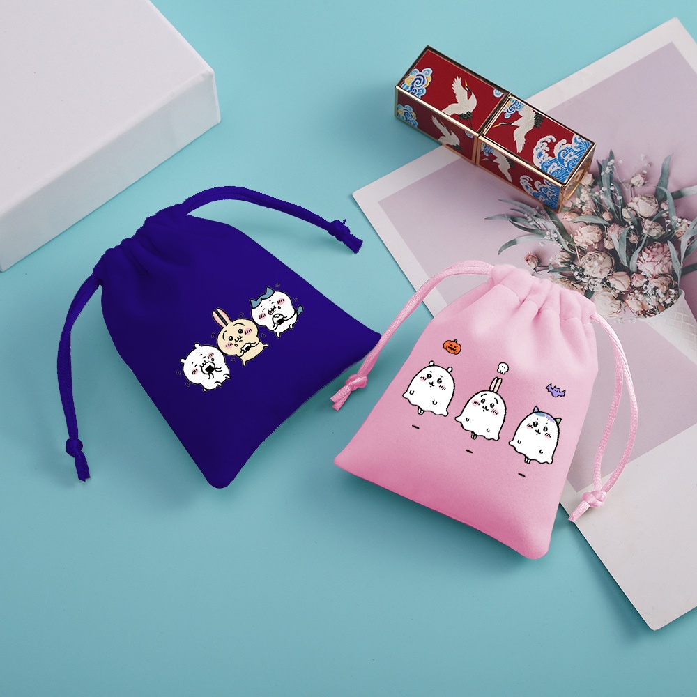 Chiikawa Túi Dây Rút Ngắn Bằng Vải Bông Thoải Mái In Họa Tiết Hoạt Hình Đáng Yêu