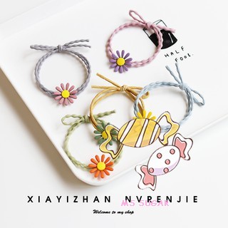 YADORNOS Dây buộc tóc trang trí hoa cúc xinh đẹp