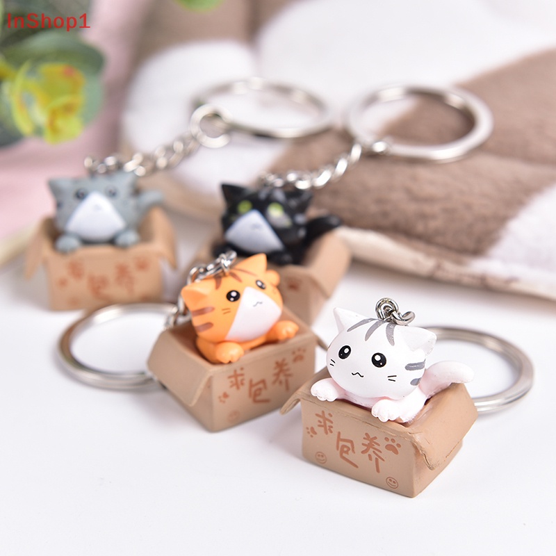 Móc Khóa Trang Trí Hình Mèo Hoạt Hình Đáng Yêu