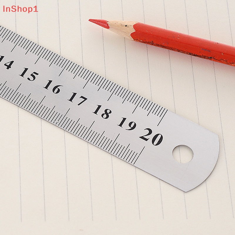 Thước Đo Hai Mặt Bằng Thép Không Gỉ 15-30cm inshop1