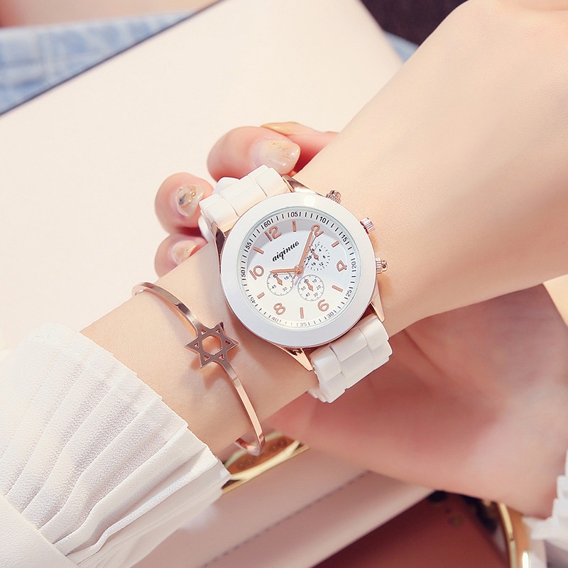 Đồng hồ đeo tay ngôi sao cùng kiểu dáng nữ sinh phong cách Hàn Quốc đơn giản thạch tươi trẻ dễ thương đồng hồ thạch anh