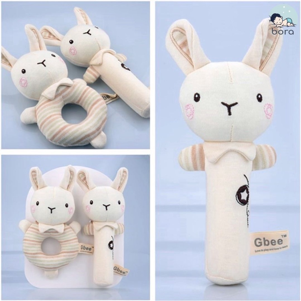 Đồ chơi lục lạc thú nhồi bông Gbee chính hãng, lục lạc cầm tay cao cấp giúp bé phát triển giác quan