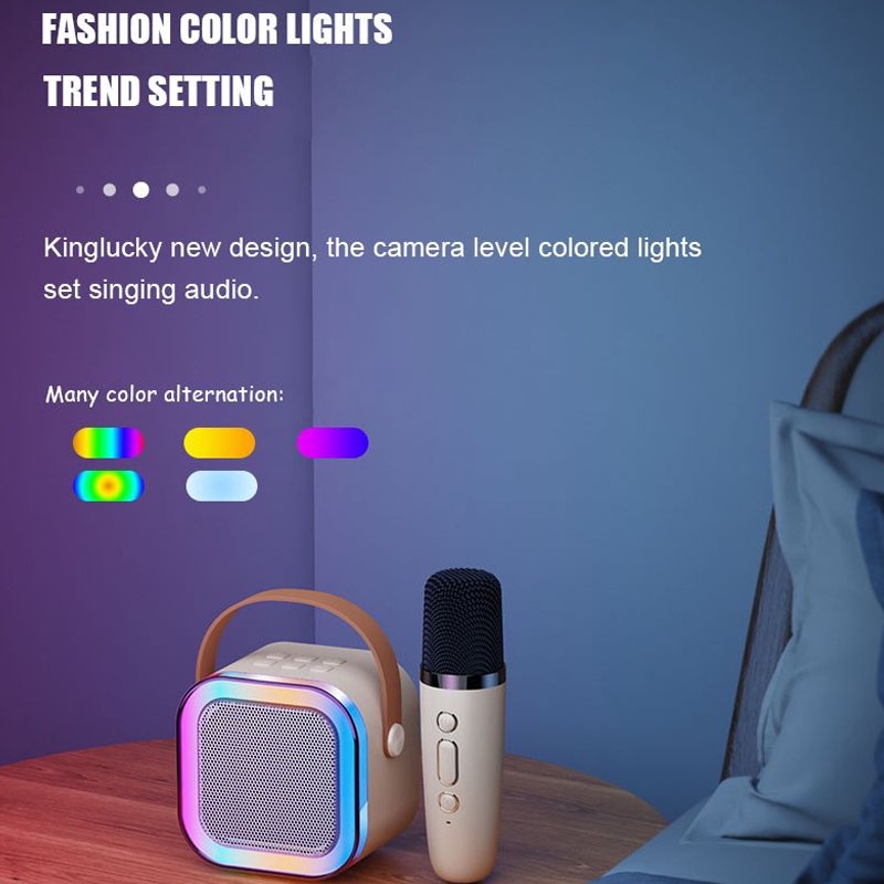 Loa Bluetooth, Loa Karaoke Mini K12 Sạc Pin Không Dây Âm Thanh Hay Bass Chuẩn Tặng Kèm 2 Míc Hát