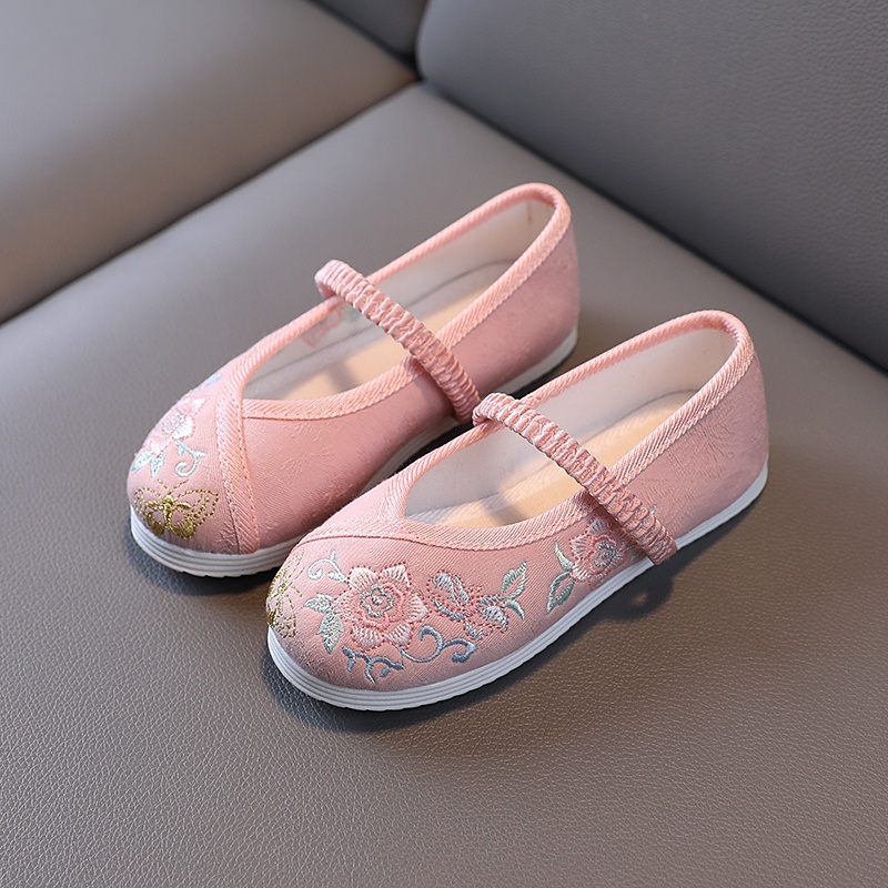 Giày Hán Phục Thêu Hoa Phong Cách Trung Hoa Xinh Xắn Cho Bé Gái 1-12 Tuổi