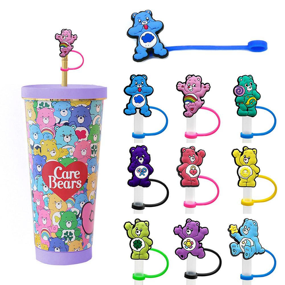 Ống Hút Trang Trí Hình Gấu Hoạt Hình Bằng Silicon Dễ Thương F6H00