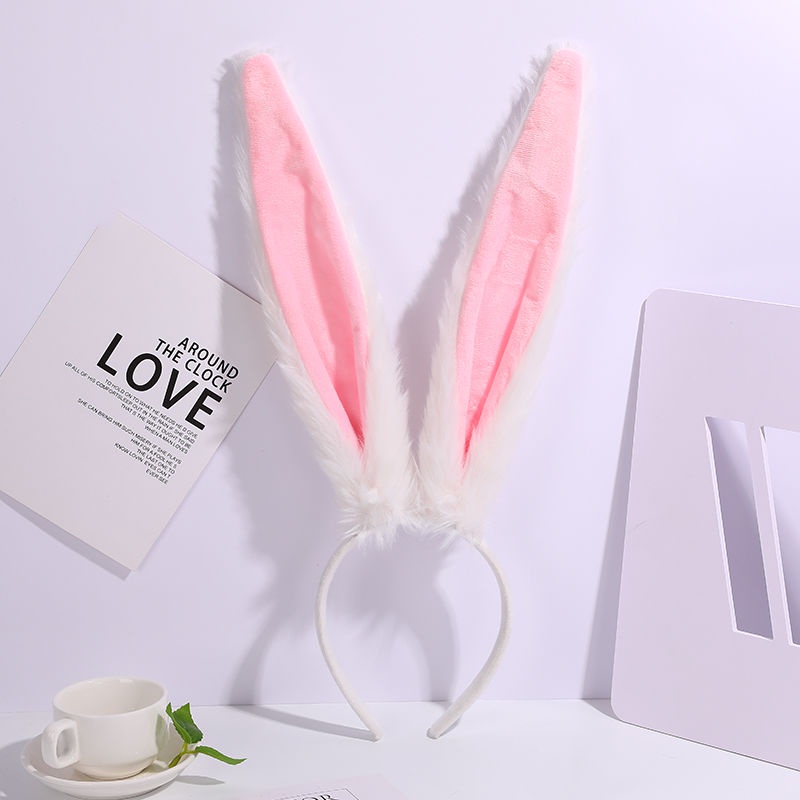 Dễ Thương Băng Đô Tai Thỏ Bông Màu Trơn Xinh Xắn Cho Bé Gái