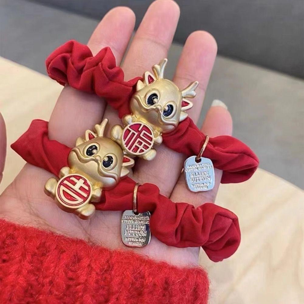 Dây Buộc Tóc Co Giãn Họa Tiết Hoạt Hình Phong Cách Trung Hoa 2Lip