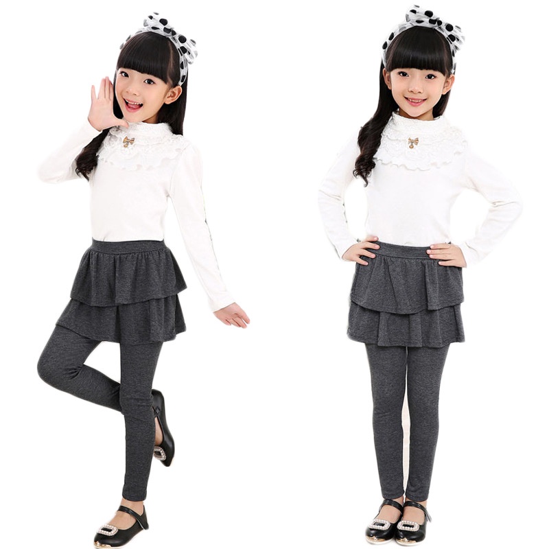 Quần Legging cotton Giả Váy Thời Trang Thu Đông Cho Bé Gái 3-11 Tuổi