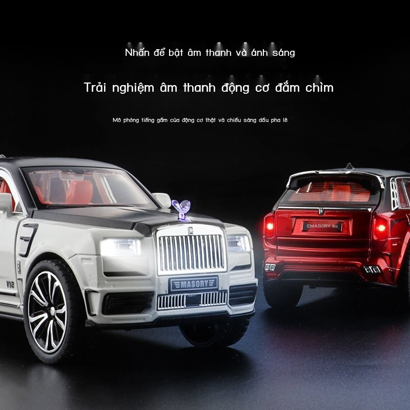 1:32 Rolls-Royce Cullinan Masari SUV mô hình ô tô  âm thanh và xe đồ chơi ánh sáng tặng kèm ô tô