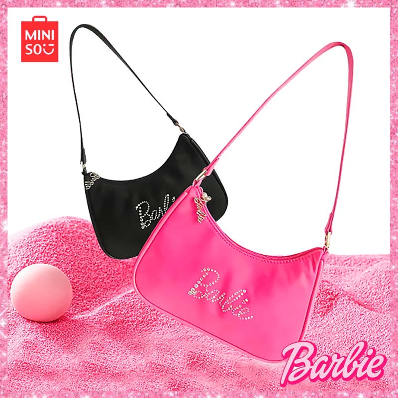 Túi Đựng Điện Thoại Bằng Da pu Màu Hồng / Đen Dung Tích Lớn Hình Búp Bê barbie