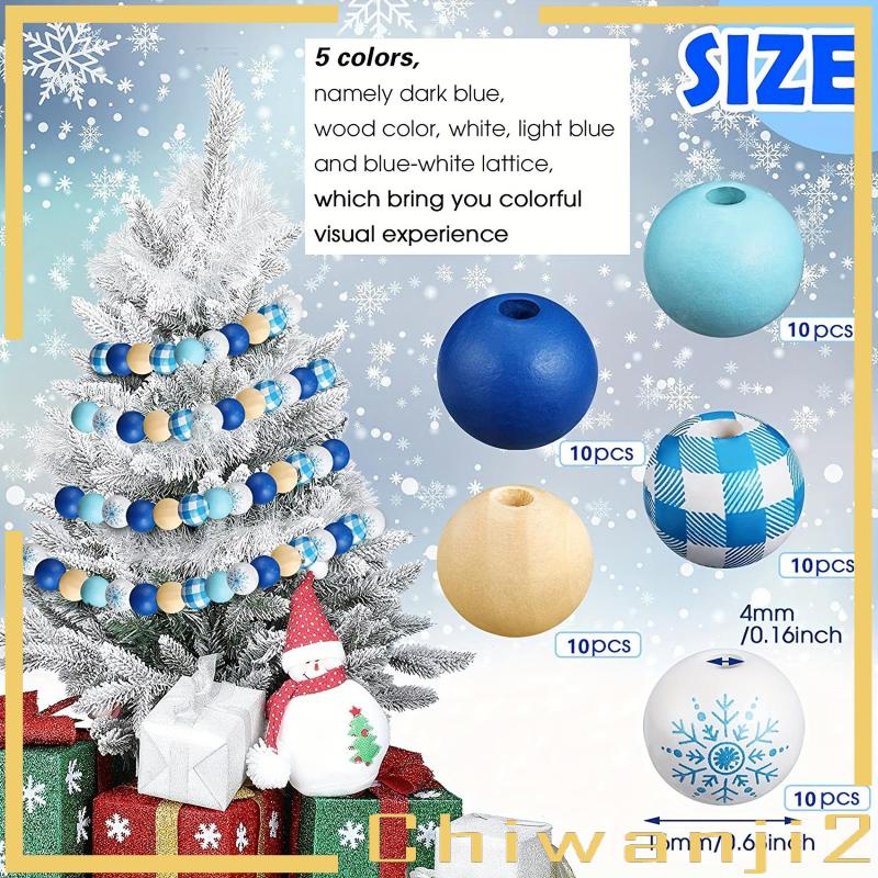 Bộ 50 Hạt Gỗ Tròn Trang Trí