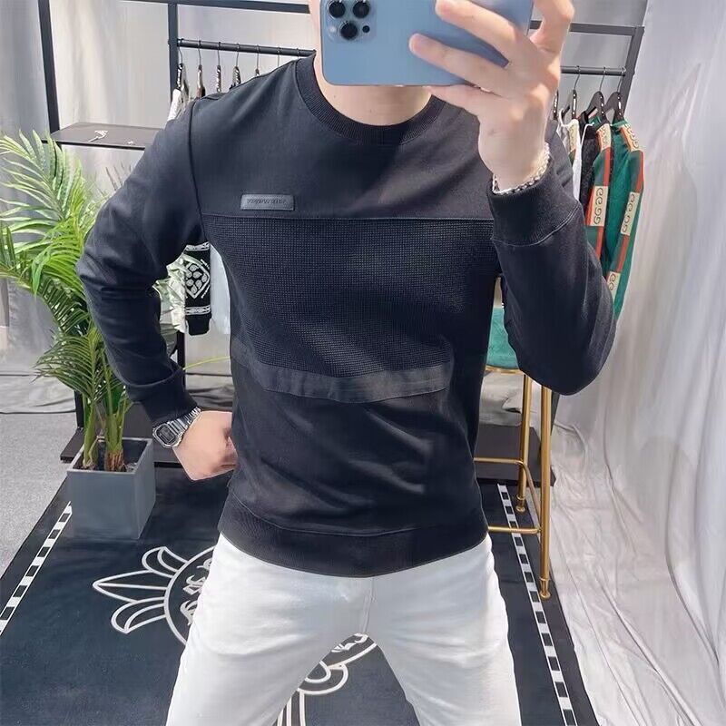 Áo Nỉ Nam Dài Tay Cổ Tròn Thời Trang Hàn Mới